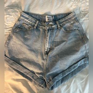 Princess Polly high waisted denim shorts